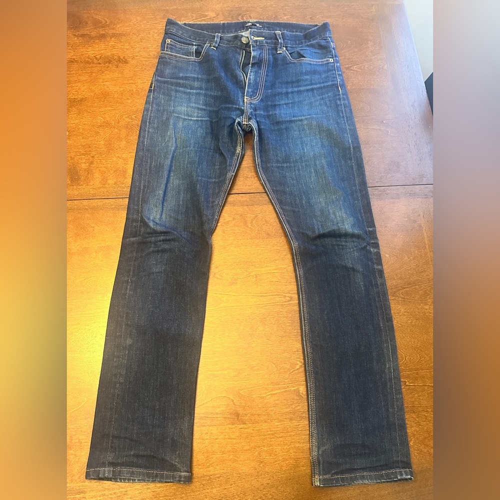 Blue & Cream Dark Wash Jeans
